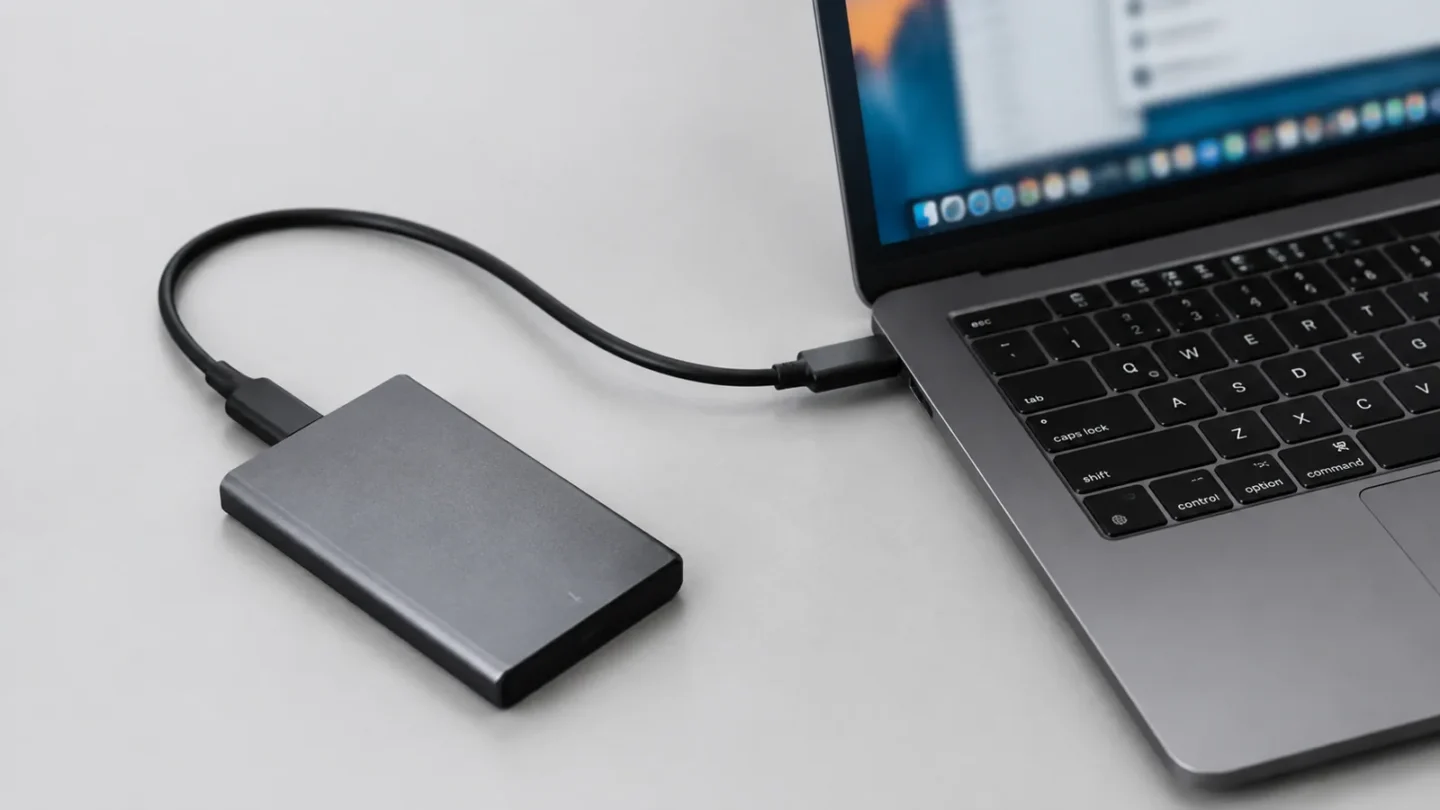 SSD-накопитель и компьютерные комплектующие на светло-сером фоне без людей и текста