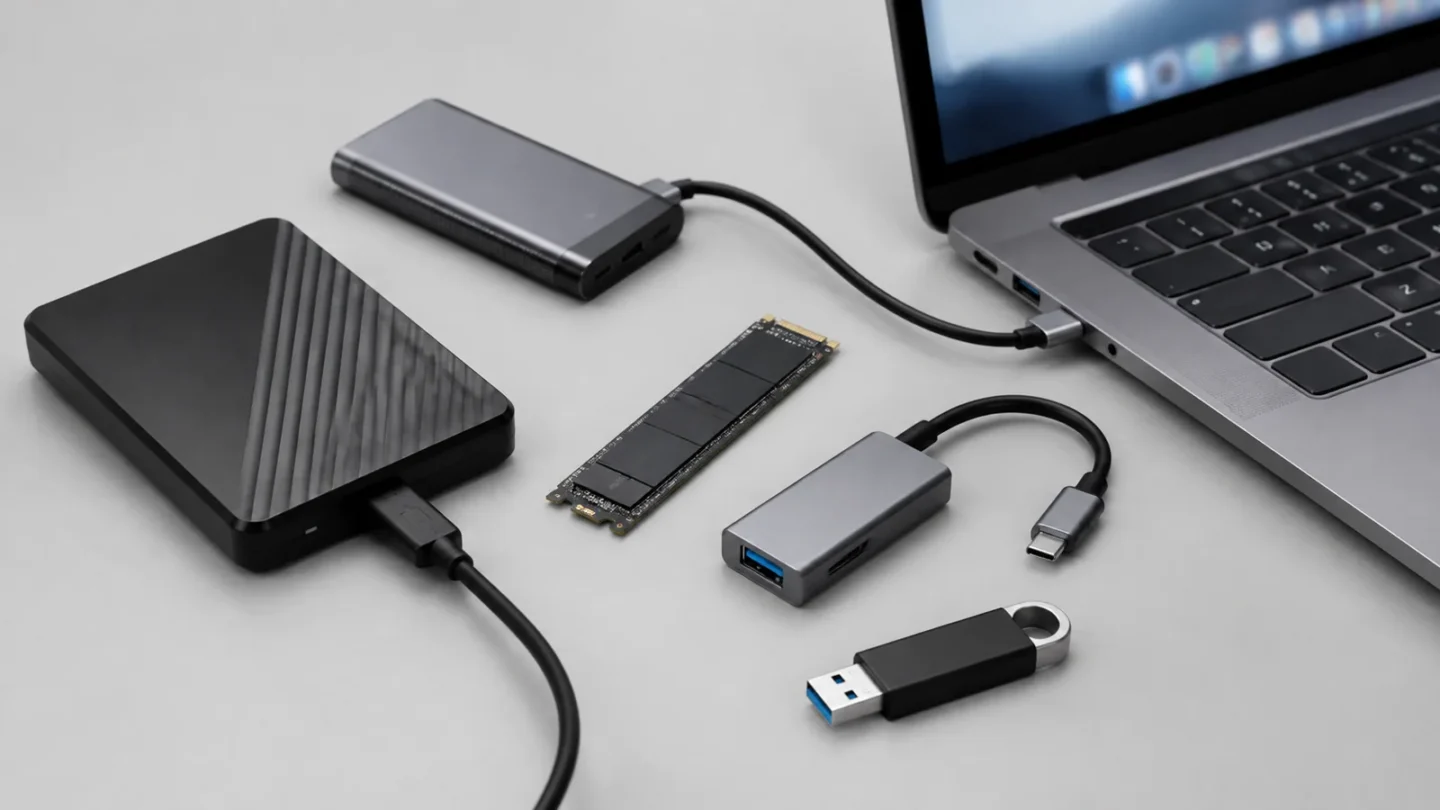 SSD-накопитель и материнская плата на светло-сером фоне без людей и текста