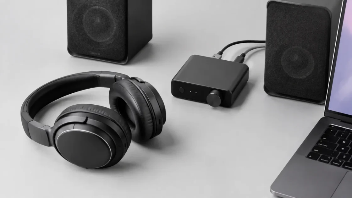 Компьютерная аудиотехника с Bluetooth-наушниками