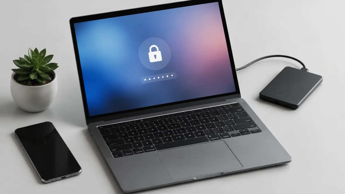 Смартфон без бренда на светло-сером фоне с экраном блокировки