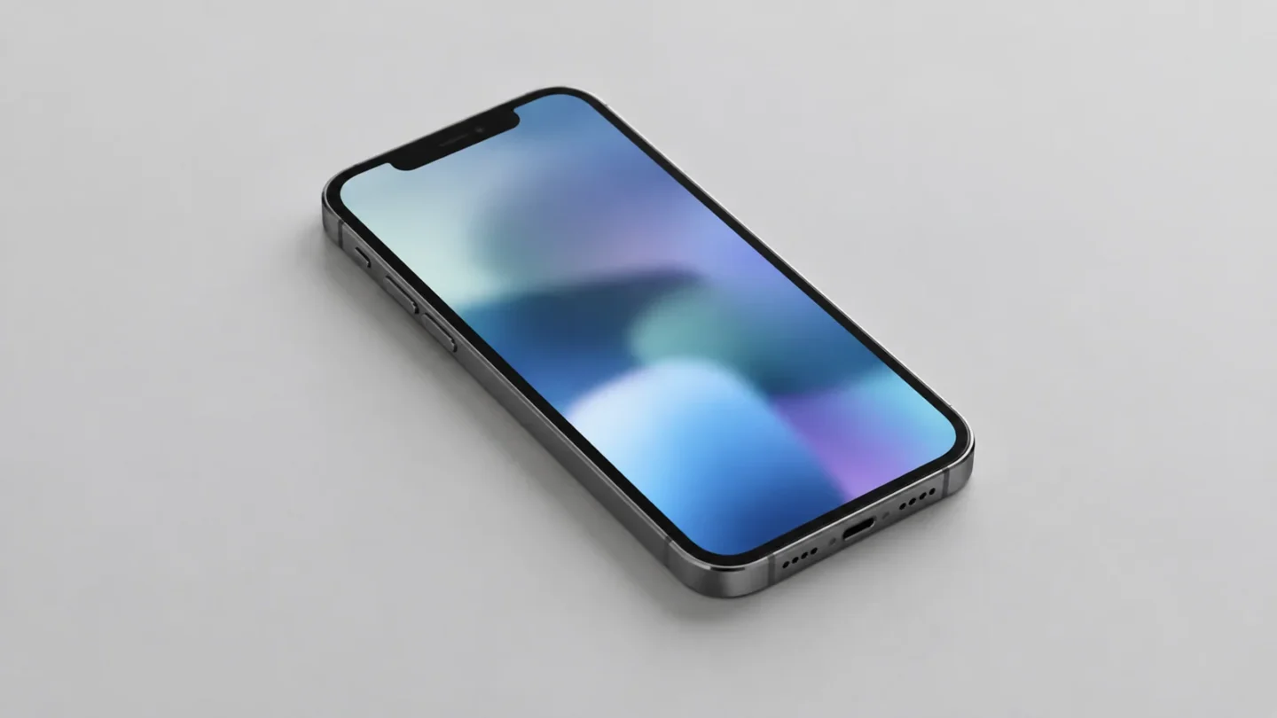 iPhone на светло-сером фоне как пример смартфона для темы резервного копирования