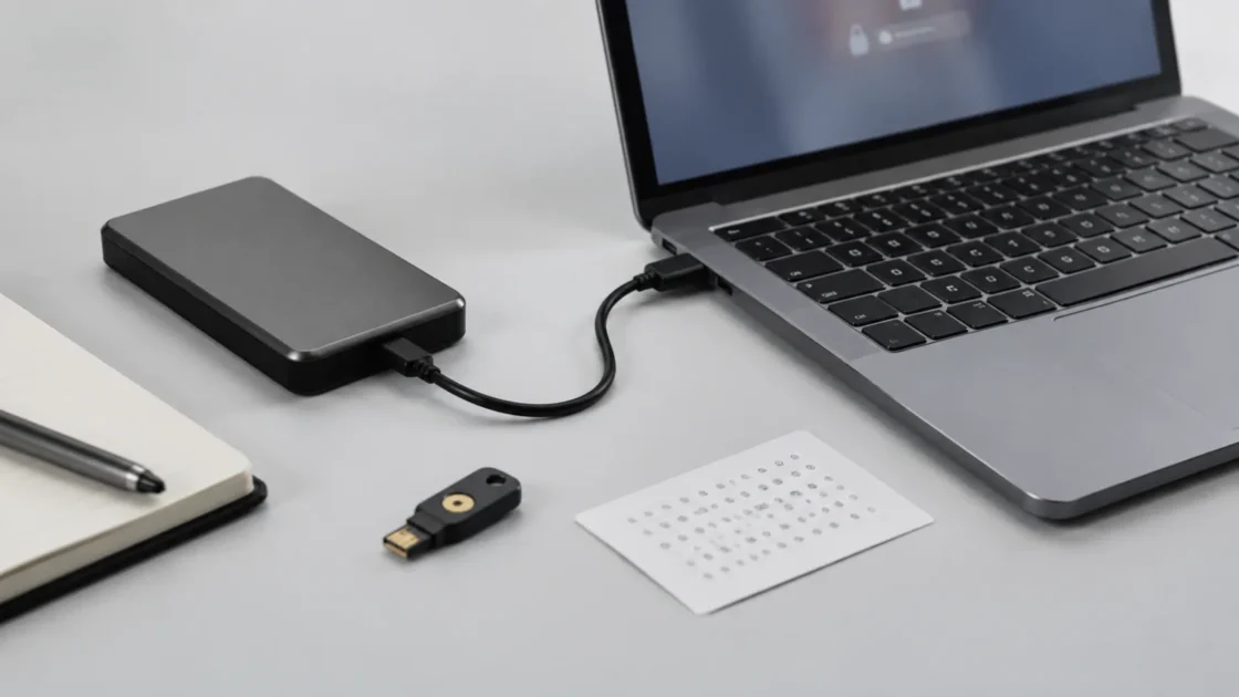 Крупный план SSD-накопителя и компонентов компьютера на светло-сером фоне