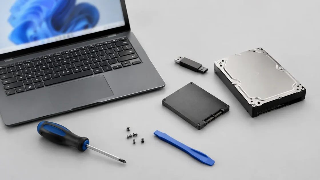 Настольный компьютер с подготовленным USB-накопителем для установки системы